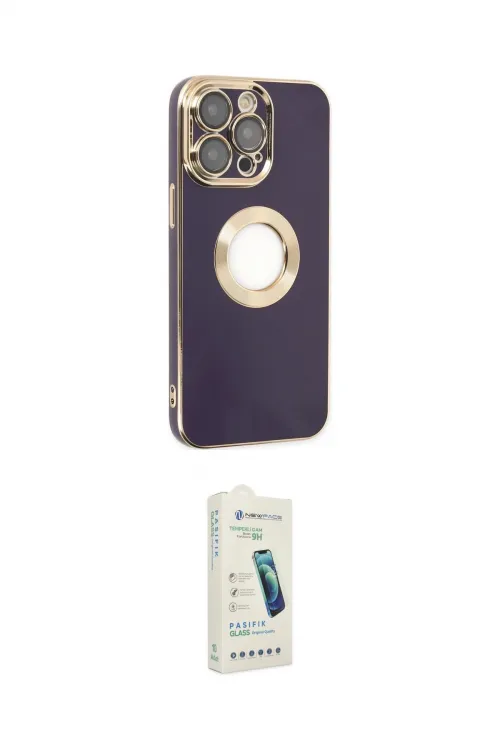 ieg™ iPhone 14 Pro Kılıf İz Form Serisi - Şeffaf Pasifik Cam Ekran Koruyucu
