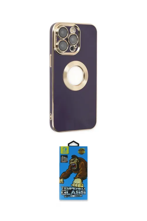 ieg™ iPhone 14 Pro Kılıf İz Form Serisi - Siyah 18D Cam Ekran Koruyucu