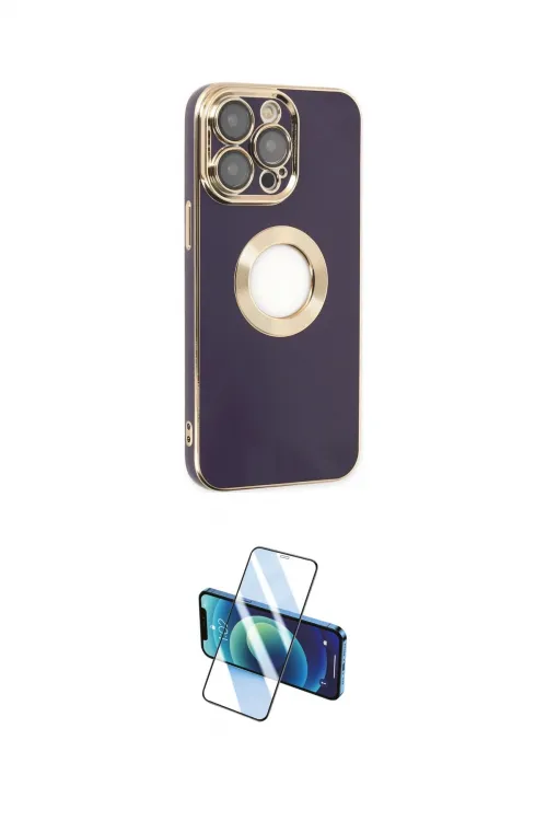 ieg™ iPhone 14 Pro Kılıf İz Form Serisi - Siyah 3D Antistatik Cam Ekran Koruyucu