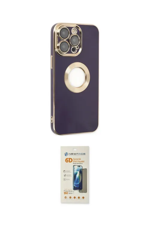 ieg™ iPhone 14 Pro Kılıf İz Form Serisi - Siyah 6D Mat Seramik Hayalet Nano Ekran Koruyucu