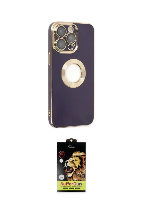 ieg™ iPhone 14 Pro Kılıf İz Form Serisi - Siyah Buffer Cam Ekran Koruyucu