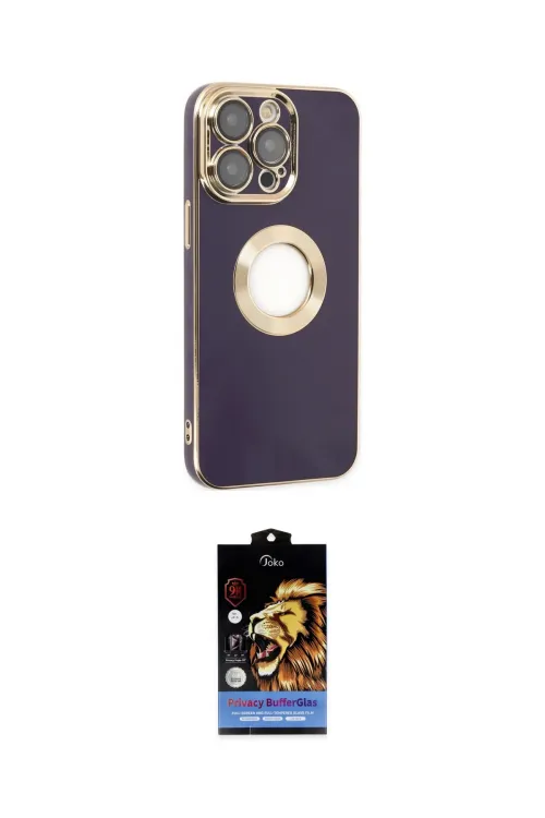 ieg™ iPhone 14 Pro Kılıf İz Form Serisi - Siyah Buffer Hayalet Cam Ekran Koruyucu