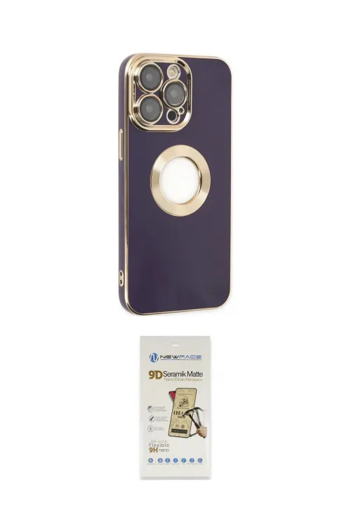 ieg™ iPhone 14 Pro Kılıf İz Form Serisi - Siyah Mat Seramik Nano Ekran Koruyucu