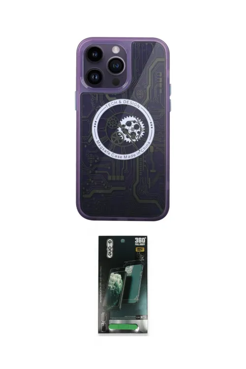 ieg™ iPhone 14 Pro Kılıf İz Form - Siyah 360 Mat Full Body Arka Koruyucu