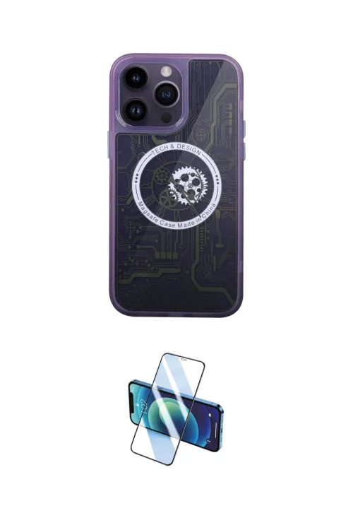 ieg™ iPhone 14 Pro Kılıf İz Form - Siyah 3D Antistatik Cam Ekran Koruyucu