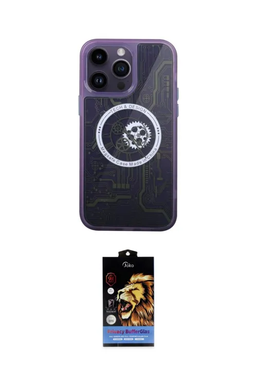ieg™ iPhone 14 Pro Kılıf İz Form - Siyah Buffer Hayalet Cam Ekran Koruyucu