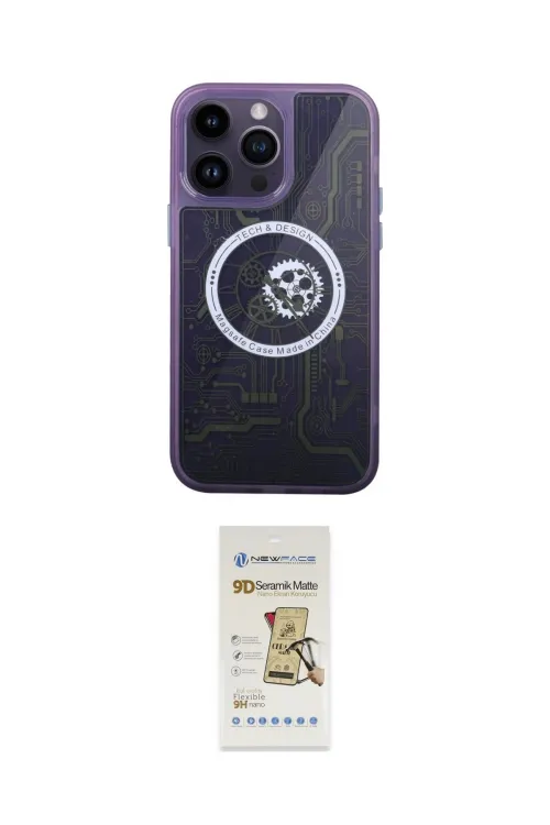 ieg™ iPhone 14 Pro Kılıf İz Form - Siyah Mat Seramik Nano Ekran Koruyucu