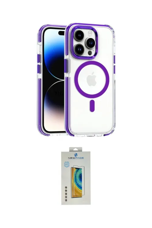ieg™ iPhone 14 Pro Kılıf Kozmos Doku Koleksiyonu - Siyah Polymer Nano Ekran Koruyucu