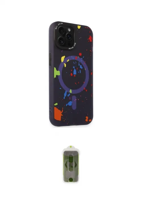 ieg™ iPhone 14 Pro Kılıf Kozmos Doku - Siyah Joko Magic 5D Hayalet Cam