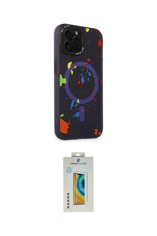 ieg™ iPhone 14 Pro Kılıf Kozmos Doku - Siyah Polymer Nano Ekran Koruyucu