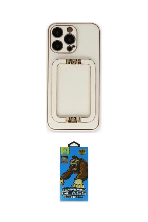 ieg™ iPhone 14 Pro Kılıf Kozmos Minimal Prime - Siyah 18D Cam Ekran Koruyucu