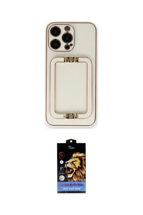 ieg™ iPhone 14 Pro Kılıf Kozmos Minimal Prime - Siyah Buffer Hayalet Cam Ekran Koruyucu