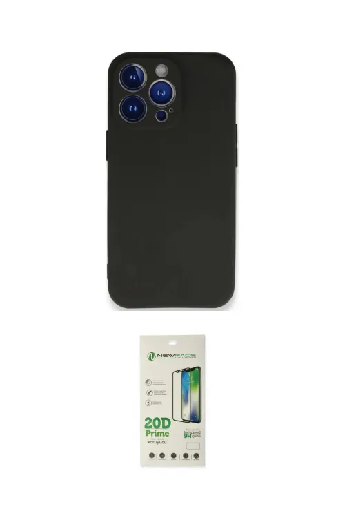 ieg™ iPhone 14 Pro Kılıf Kozmos Yansıma Özel Seri - Siyah 20D Premium Cam Ekran Koruyucu