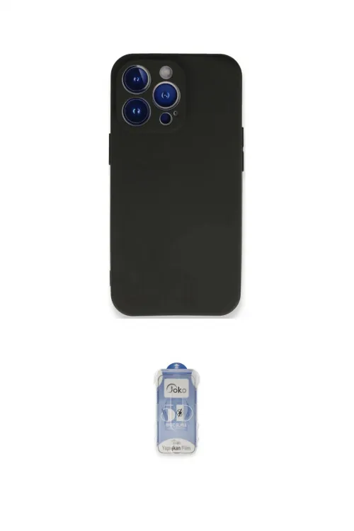 ieg™ iPhone 14 Pro Kılıf Kozmos Yansıma Özel Seri - Siyah Joko Magic 5D Cam
