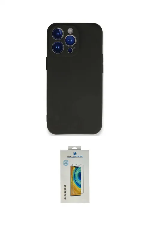 ieg™ iPhone 14 Pro Kılıf Kozmos Yansıma Özel Seri - Siyah Polymer Nano Ekran Koruyucu