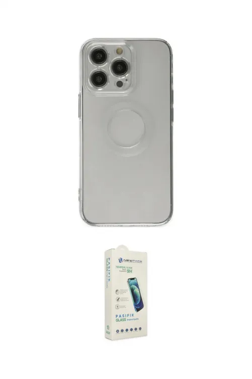 ieg™ iPhone 14 Pro Kılıf Kutup Klasik - Şeffaf Pasifik Cam Ekran Koruyucu