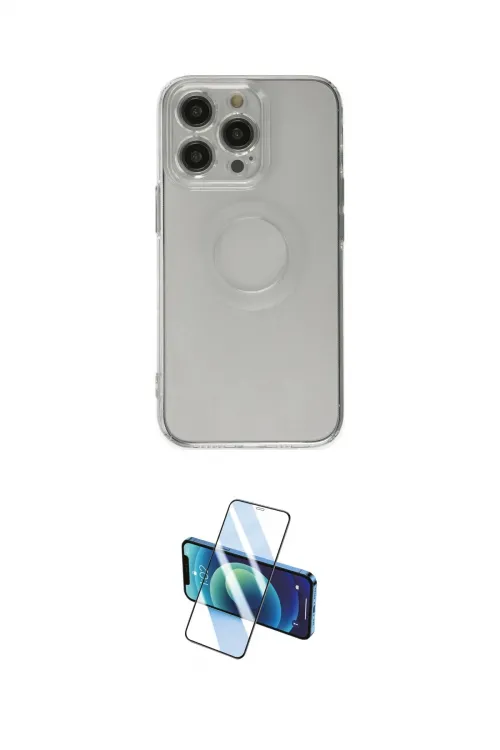 ieg™ iPhone 14 Pro Kılıf Kutup Klasik - Siyah 3D Antistatik Cam Ekran Koruyucu