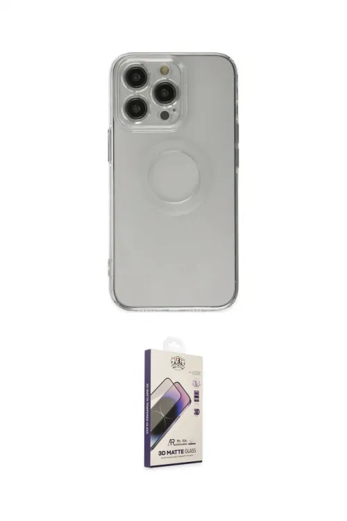 ieg™ iPhone 14 Pro Kılıf Kutup Klasik - Siyah Bilvis 3D Mat Cam Ekran Koruyucu