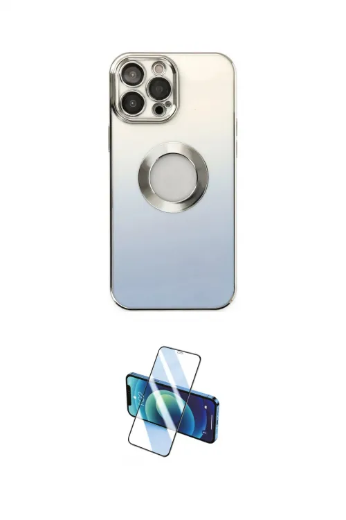 ieg™ iPhone 14 Pro Kılıf Kutup Yansıma Özel Seri - Siyah 3D Antistatik Cam Ekran Koruyucu