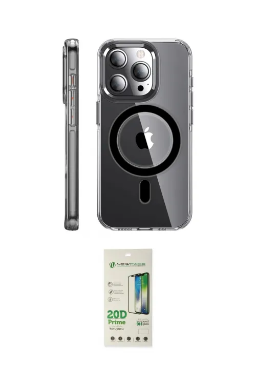 ieg™ iPhone 14 Pro Kılıf Nova Doku - Siyah 20D Premium Cam Ekran Koruyucu