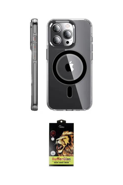 ieg™ iPhone 14 Pro Kılıf Nova Doku - Siyah Buffer Cam Ekran Koruyucu