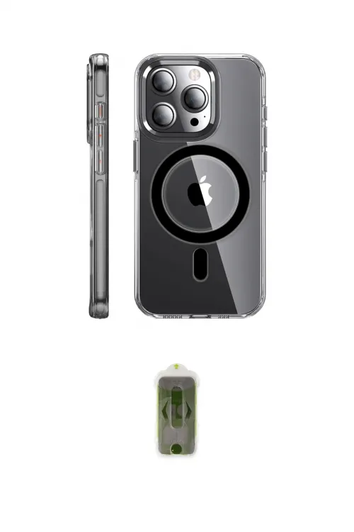 ieg™ iPhone 14 Pro Kılıf Nova Doku - Siyah Joko Magic 5D Hayalet Cam