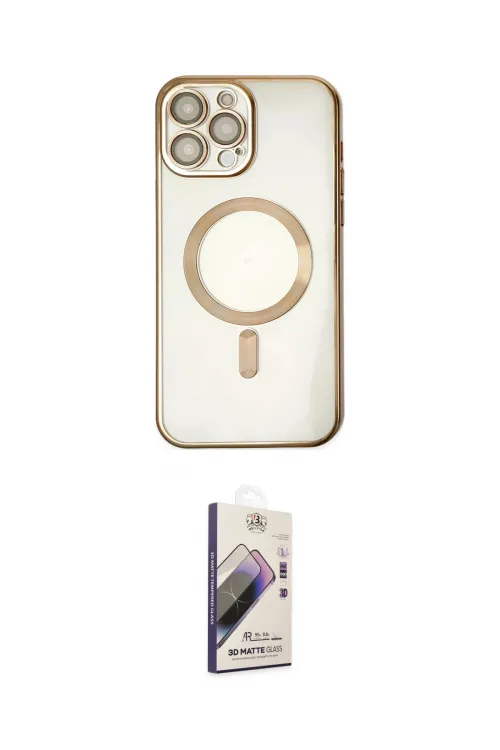ieg™ iPhone 14 Pro Kılıf Nova Işık Özel Seri - Siyah Bilvis 3D Mat Cam Ekran Koruyucu