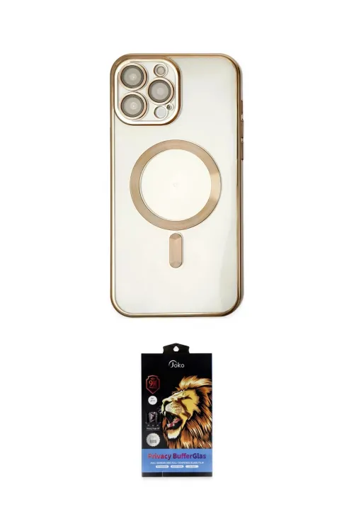 ieg™ iPhone 14 Pro Kılıf Nova Işık Özel Seri - Siyah Buffer Hayalet Cam Ekran Koruyucu