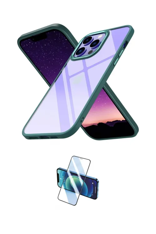 ieg™ iPhone 14 Pro Kılıf Nova Işık Serisi - Siyah 3D Antistatik Cam Ekran Koruyucu