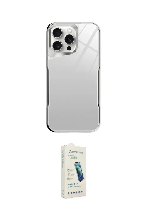 ieg™ iPhone 14 Pro Kılıf Odak Doku - Şeffaf Pasifik Cam Ekran Koruyucu