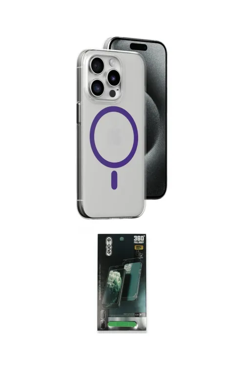 ieg™ iPhone 14 Pro Kılıf Odak Form Özel Seri - Siyah 360 Mat Full Body Arka Koruyucu