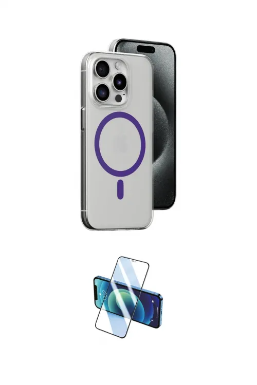 ieg™ iPhone 14 Pro Kılıf Odak Form Özel Seri - Siyah 3D Antistatik Cam Ekran Koruyucu
