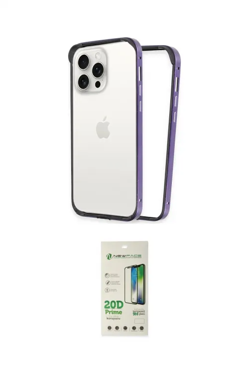 ieg™ iPhone 14 Pro Kılıf Pusula Asil Koleksiyonu - Siyah 20D Premium Cam Ekran Koruyucu