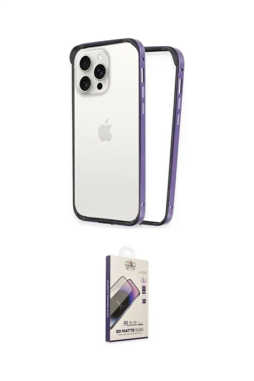 ieg™ iPhone 14 Pro Kılıf Pusula Asil Koleksiyonu - Siyah Bilvis 3D Mat Cam Ekran Koruyucu