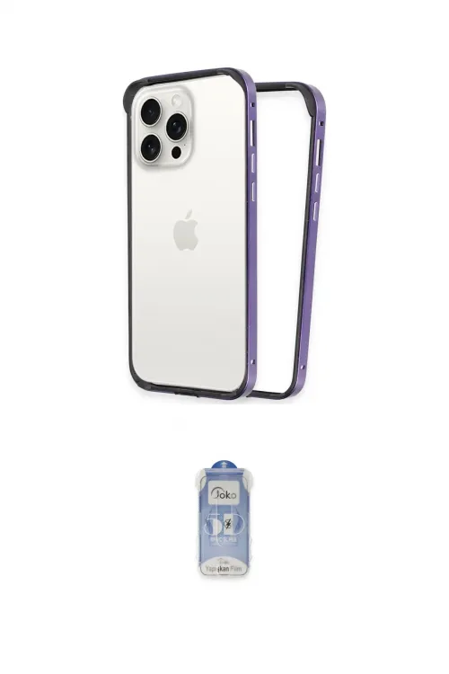 ieg™ iPhone 14 Pro Kılıf Pusula Asil Koleksiyonu - Siyah Joko Magic 5D Cam