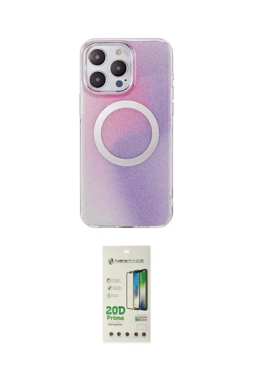 ieg™ iPhone 14 Pro Kılıf Pusula Form - Siyah 20D Premium Cam Ekran Koruyucu