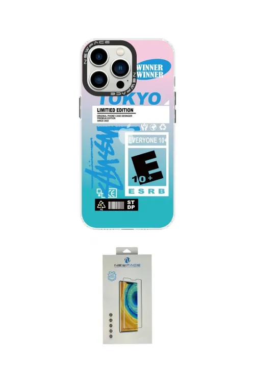 ieg™ iPhone 14 Pro Kılıf Siluet Çizgi Koleksiyonu - Siyah Polymer Nano Ekran Koruyucu