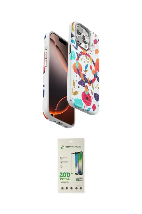 ieg™ iPhone 14 Pro Kılıf Siluet Doku - Siyah 20D Premium Cam Ekran Koruyucu