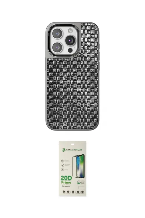 ieg™ iPhone 14 Pro Kılıf Siluet Form Serisi - Siyah 20D Premium Cam Ekran Koruyucu