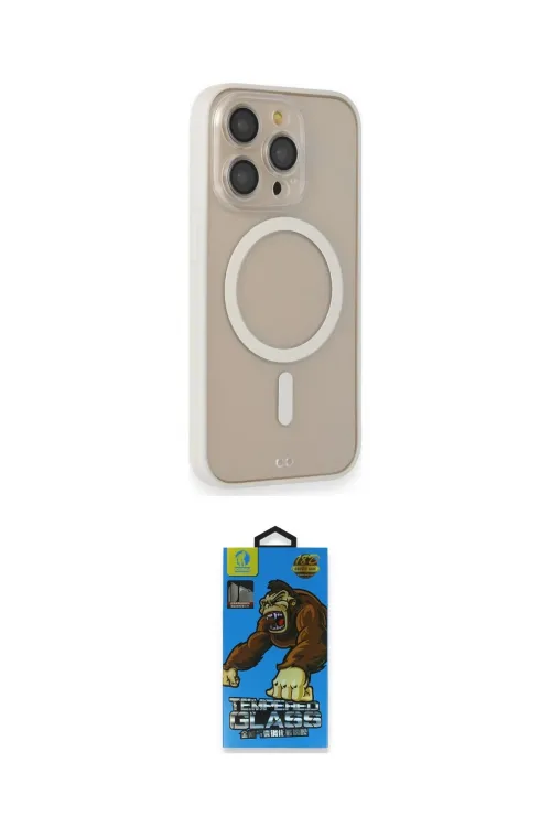 ieg™ iPhone 14 Pro Kılıf Siluet Işık Koleksiyonu - Siyah 18D Cam Ekran Koruyucu