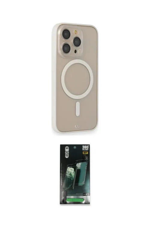 ieg™ iPhone 14 Pro Kılıf Siluet Işık Koleksiyonu - Siyah 360 Mat Full Body Arka Koruyucu