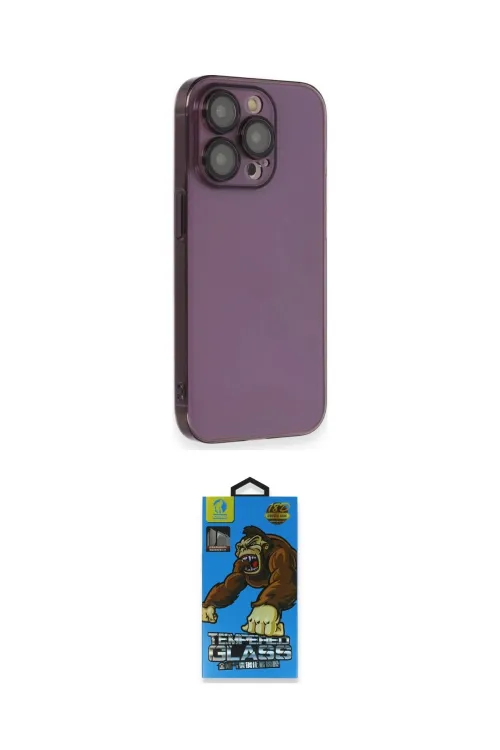 ieg™ iPhone 14 Pro Kılıf Siluet Minimal Özel Seri - Siyah 18D Cam Ekran Koruyucu