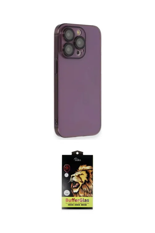 ieg™ iPhone 14 Pro Kılıf Siluet Minimal Özel Seri - Siyah Buffer Cam Ekran Koruyucu