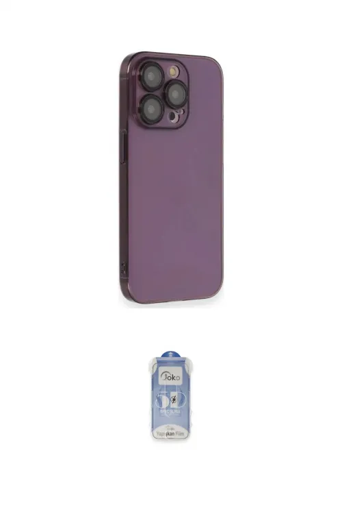 ieg™ iPhone 14 Pro Kılıf Siluet Minimal Özel Seri - Siyah Joko Magic 5D Cam