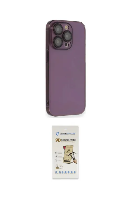ieg™ iPhone 14 Pro Kılıf Siluet Minimal Özel Seri - Siyah Mat Seramik Nano Ekran Koruyucu