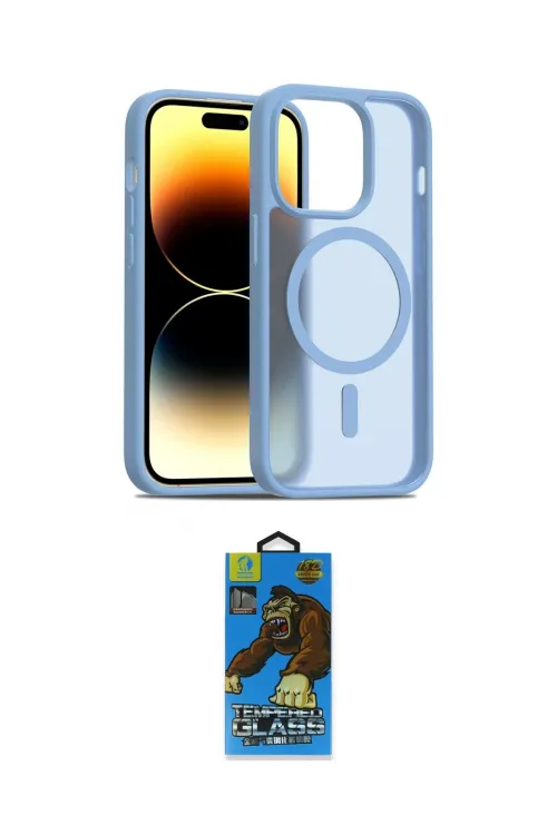 ieg™ iPhone 14 Pro Kılıf Siluet Minimal Prime - Siyah 18D Cam Ekran Koruyucu
