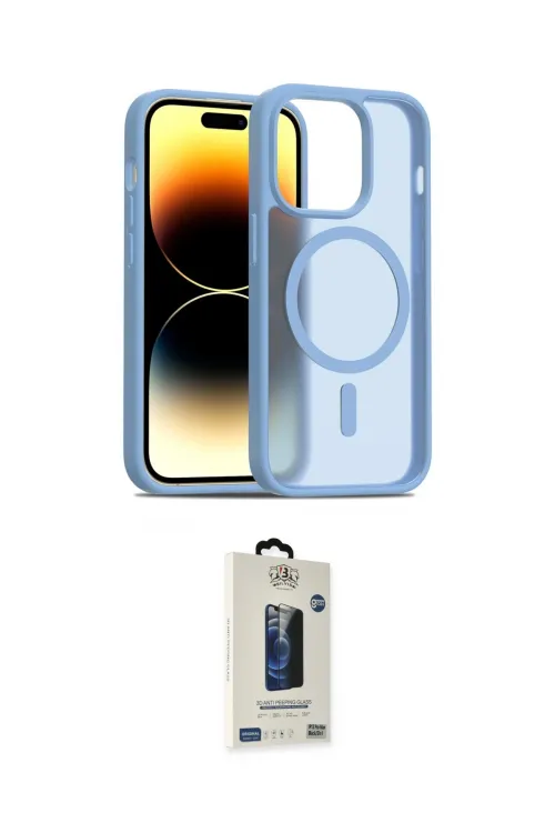 ieg™ iPhone 14 Pro Kılıf Siluet Minimal Prime - Siyah Bilvis Hayalet Cam Ekran Koruyucu