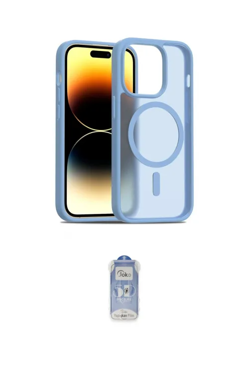 ieg™ iPhone 14 Pro Kılıf Siluet Minimal Prime - Siyah Joko Magic 5D Cam