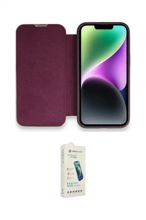 ieg™ iPhone 14 Pro Kılıf Siluet Minimal Serisi - Şeffaf Pasifik Cam Ekran Koruyucu