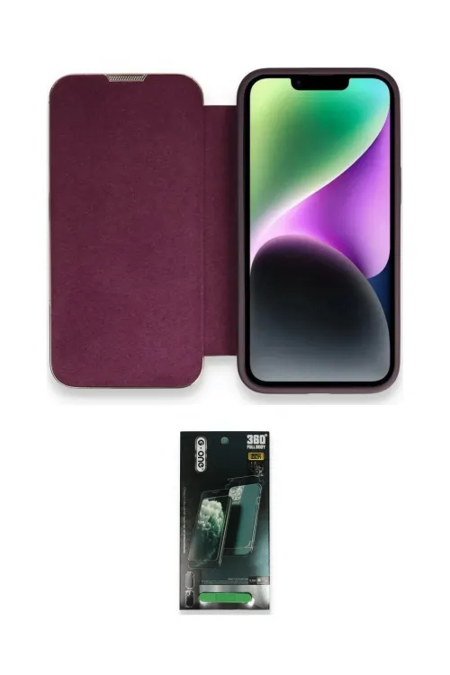 ieg™ iPhone 14 Pro Kılıf Siluet Minimal Serisi - Siyah 360 Mat Full Body Arka Koruyucu